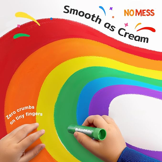 12 Colors Tempera Paint Sticks, No Mess, Quick-Drying & Non-Toxic Art Supplies, Easy-Grip for Toddlers and Kids, Works Great on Paper, Wood, Glass, Canvas, Gifts for Drawing on Various Objects