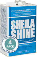 Sheila Shine 4 x 1 Gal. Can Stainless Steel Cleaner and Polish, Protects Household Kitchen Surface, Removes Grease, Fingerprints, Watermark, Stainless Steel Cleaner for Appliances, Fridge, Oven & Sink