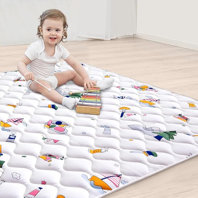 High-Density Foam Baby Play Mat, 36x36 Inches Thicken One-Piece Comfortable and Soft Playmat, Non Slip Machine Washable Floor Mat for Infants, Tapete para Bebes,Toddlers
