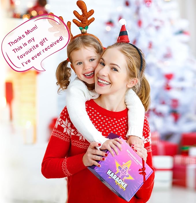 YLL Mini Karaoke Machine with 2 Wireless Microphones for Kids Adults, Portable Bluetooth Speaker, Popular Gift for 3, 4, 5, 6, 7, 8, 9, 10, 11, 12, 13+ Years Old Teens Birthday for Boys Home(Black)