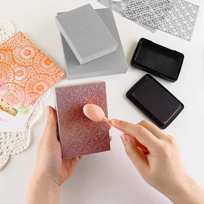 BAOFALI 4 Pcs Stamping Foam Grey Moldable Foam Stamps Plastic Dry Foam Stamp Pad Cut and Dry Foam Stamping Foam Block for Sculpture, Modeling, DIY Arts and Handicrafts Projects