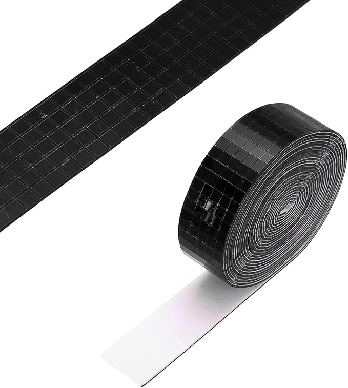 PATIKIL 5x5mm Self Adhesive Mirrors Mosaic Tiles, 3600 Pcs Square Mini Glass Mosaic Disco Tile Sticker for DIY Craft Disco Ball Party Decoration, Black