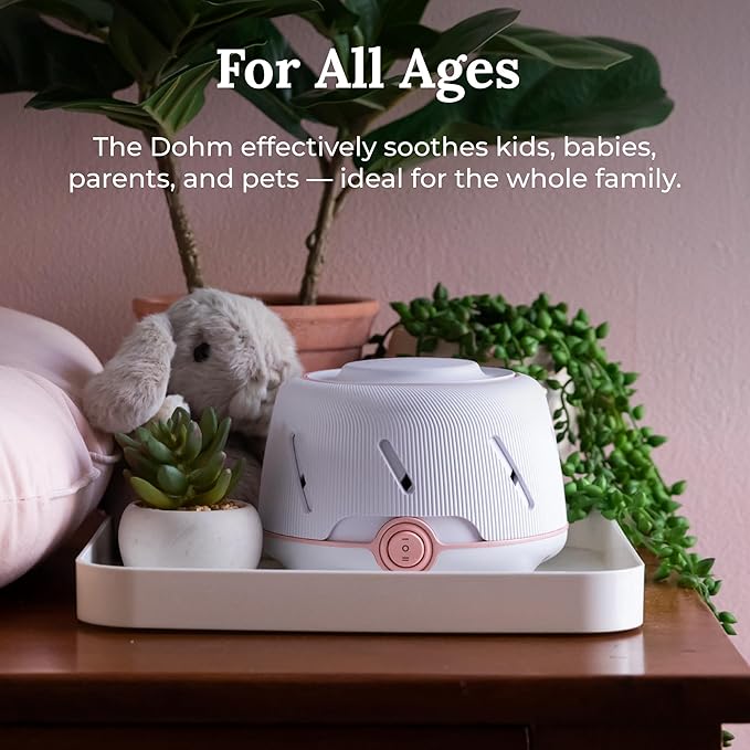 Yogasleep Dohm (White,Pink) The Original White Noise Machine, Relaxing Natural Sound From a Real Fan, Noise Cancelling For Office Privacy, Sleep Aid For Adults & Baby, Travel Size Pink Noise Machine