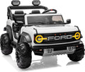Licensed Ford Bronco Raptor 24V 2 Seater Kids Ride on Toys, Battery Powered Electric Ride on Car, Remote Control Electric Car w/Led Lights, Music, High Low Speed (24V, White)