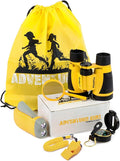 Adventure Kidz Outdoor Exploration Kit, Children’s Binoculars, Flashlight, Compass, Fox Whistle, Magnifying Glass, Backpack. Great Gift Set for STEM, Pretend Play, Ages 3+ Boys Girls