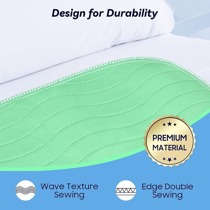 6 Pack 24” x 24” Extra Heavy Absorbency Washable Underpads, Waterproof Nursing Pads Incontinence Bed Pads, Reusable Washable Pee Pads for Dogs, Diaper Changing & Adults, Washable Puppy Pads