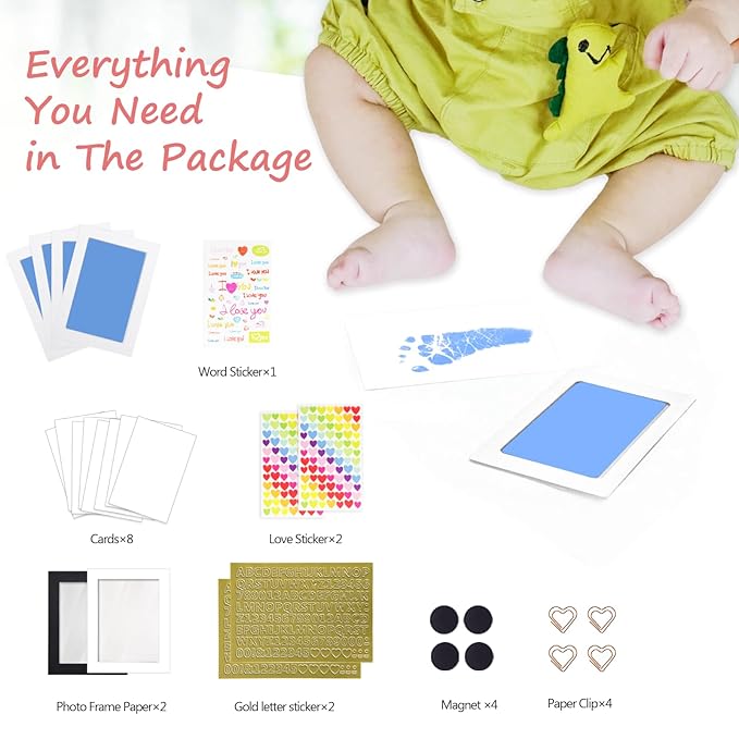 Inkless Baby Hand and Footprint Kit,Clean Touch Ink Pad for Baby Footprint Kit,No Mess Dog Paw Print Kit,DIY Footprint Ink for Baby Keepsake Gifts for Boys and Girls