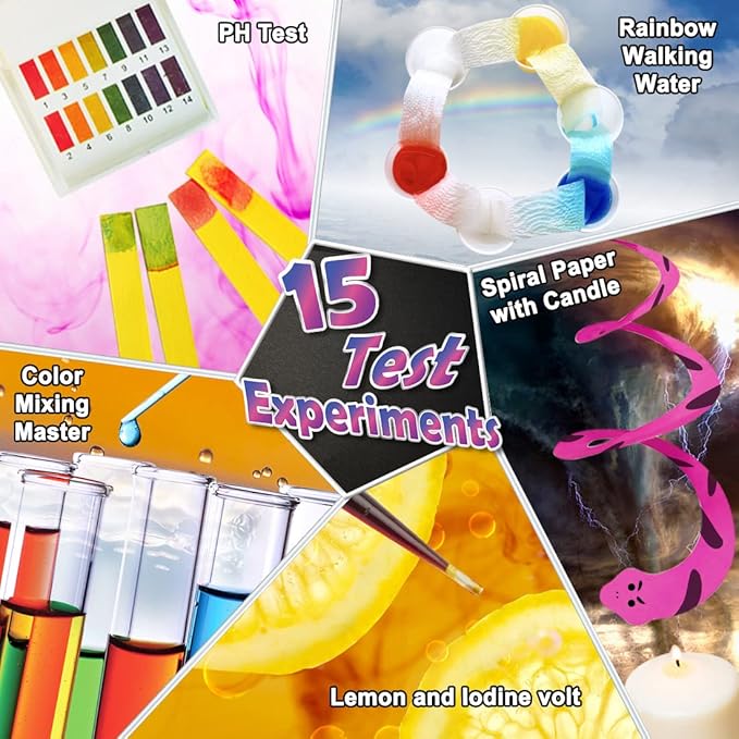 UNGLINGA 70 Lab Experiments Science Kits for Kids Educational Scientist Toys Birthday Gifts Idea for Girls Boys, Chemistry Set, Erupting Volcano, Fruit Circuits, S.T.E.M Activities Science Project