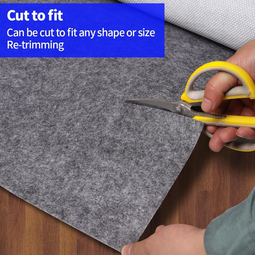 Waterproof Non-Slip 1/4” Extra Thick 10x14 ft Rug Pad for Large Area Rugs Durable Felt Floor Protection pad for All Floors, Suitable for Cutting. Rug Pads Keep Rugs in Place and Provide Cushioning