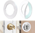 1 Pcs Upgraded Door Knob Plates with Double-Sided Tape –Thick Stainless Steel Scar Plates for Deadbolts & Knobs, Durable Door Lock Hole Covers for Fixing Loose Knobs and Damaged Areas(White)