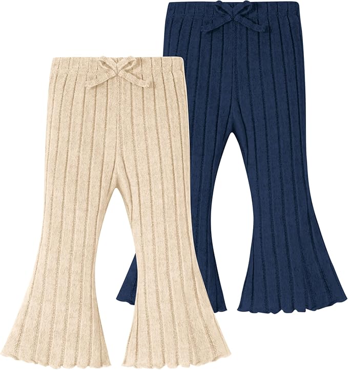 Neutocd Baby Girl Flare Pants Toddler Bell Bottoms Leggings Infant Stretchy Soft Trousers Solid Elastic Waist Pants