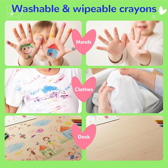 M&G 36 Colors Twist Gel Crayons for Kids Toddlers,Non-Toxic Watercolor Rainbow Crayons for Glass and Paper with Clear Plastic Crayon Case,Twist-Up Gel Crayon Set