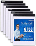 Mintra Office Legal Writing Pads – White Narrow Ruled Paper for Writing & Note-Taking – Ideal Notepads for Business, College, School & Office Use – 8.5" x 11" (6 Pack)
