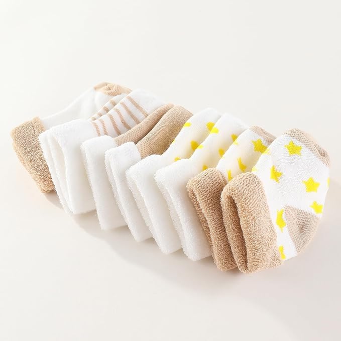Newborn Baby Boy Girl Caps Mittens Socks Set Cotton Baby Essentials Accessories (Hats+Gloves+Socks)
