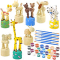 Vileafy Crafts for Kids, Painting Kits for Kids Ages 4-8 with Paints & 8 Brushes, DIY Arts and Crafts for Boys and Girls, Unfinished Wood Figures for Painting Party Favors