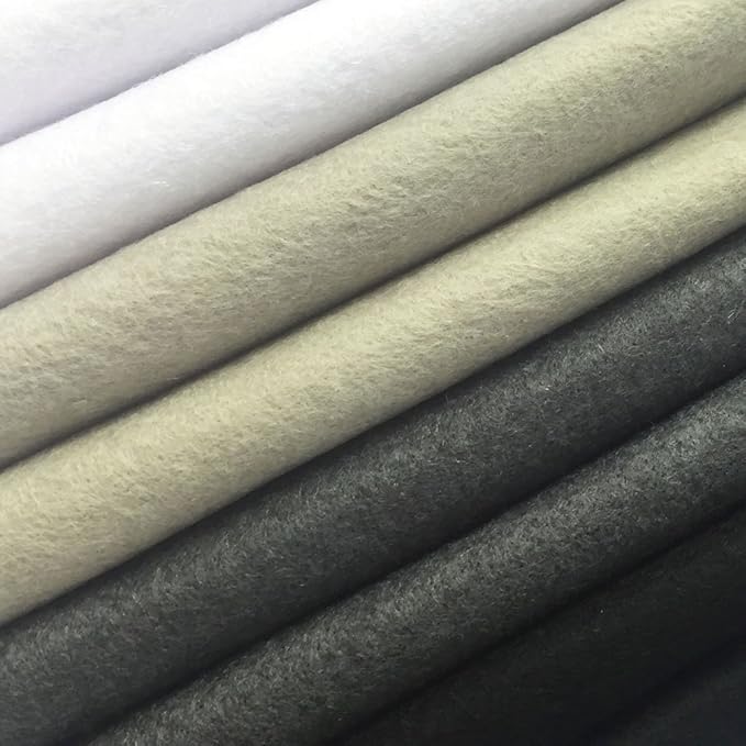 4pcs Thick 1.4mm Soft Felt Fabric Sheet Assorted Color Felt Pack DIY Craft Sewing Squares Nonwoven Patchwork (92x90cm Black & White)