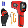 -40℉~2912℉ MESTEK Infrared Thermometer Temperature Gun,50:1 Dual Laser High Temp Thermometer with Thermocouple Probe, Non-Contact Industrial Pyrometer for Engine, Kiln, Forging,Humidity Measurement