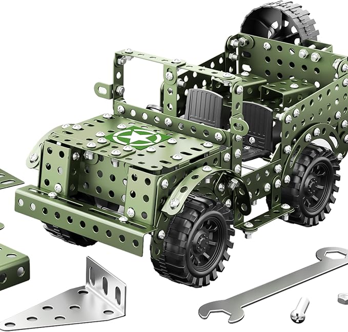 Lucky Doug STEM Building Projects Model Truck Set - Building Toys for Kids Ages 8-12, Assembly Science Army Toys for Boys 8 9 10 11 Years Old