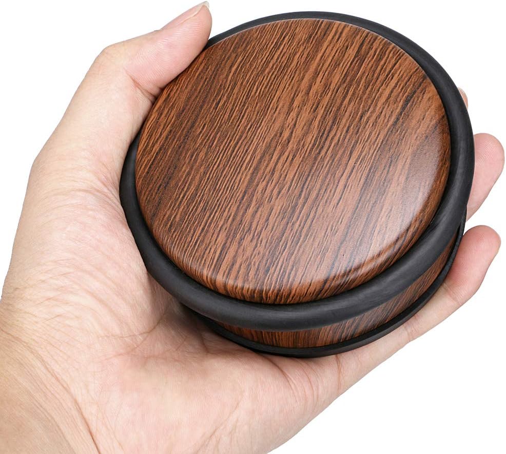 Sumnacon Heavy Duty No Drill Floor Door Stopper - Durability Stainless Steel Door Stops with Anti-Skid Rubber, Contemporary Decorative Door Wedge for Home Office Commercial Industrial, Woodgrain