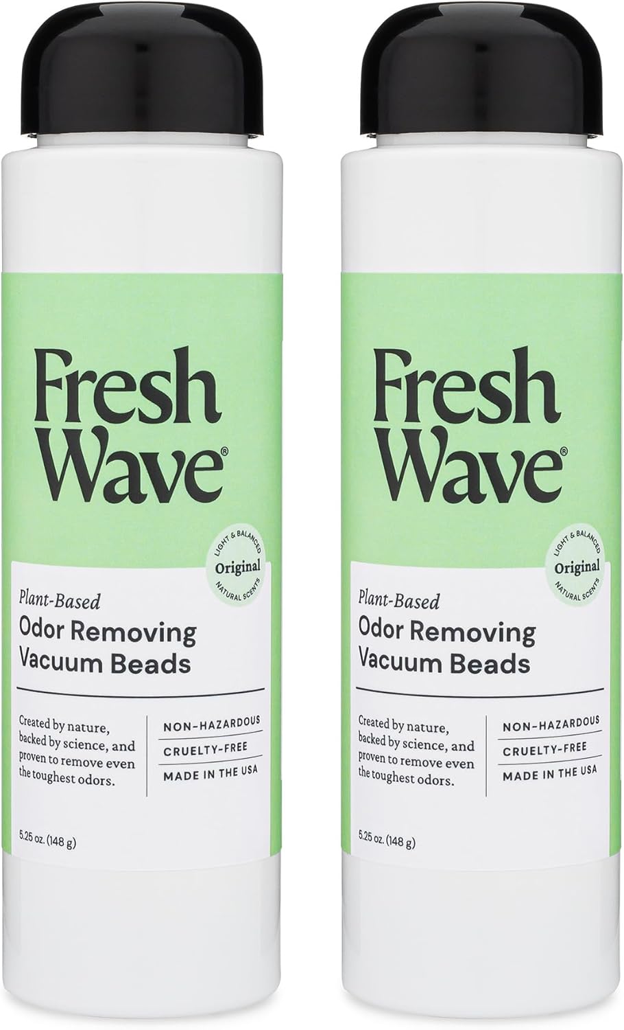 Fresh Wave Vacuum Odor Eliminating & Deodorizer Beads, 5.25 oz. | Pack of 2 | Safer Odor Relief | Natural Plant-Based Odor Eliminator | Odor Absorbers for Home | Keeps Vacuum Fresh Between Uses