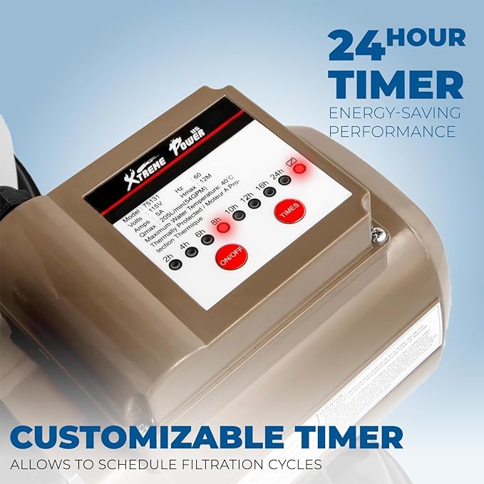 XtremepowerUS 3,100GPH Swimming Pool 16" Sand Filter 3/4 HP Pool Pump w/ Timer 15,000GAL Above Ground Pool Set