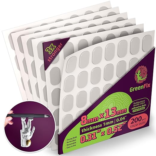 Gel Adhesive Dots 200PCs - Sticky Dots Clear Double Sided Removable - Sticky Tack for Collectibles & Figurines, Home Decor, Arts & Crafts - Clear Sticky Gel