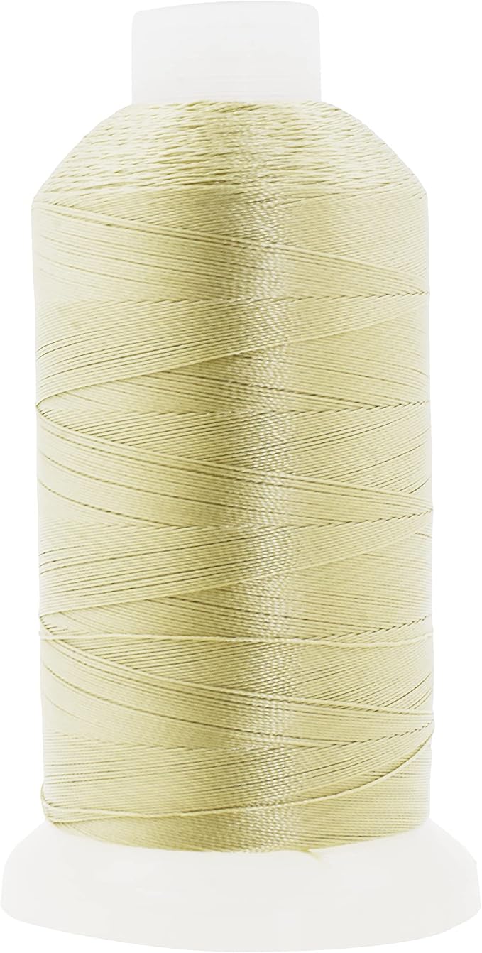 Mandala Crafts Cream Heavy Duty Thread - 1500 Yds Tex 90 for Sewing, Drapery, Jeans, Leather, Hair, Bonded Polyester Outdoor Marine Upholstery