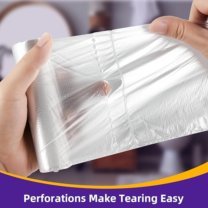 Bathroom Trash-Bags 5-Gallon Garbage Bag - Strong Unscented Clear White Plastic Unscented 160 Counts Disposable Can Liners for Restroom Kitchen Car Waste Basket Heihaily, 5 Roll