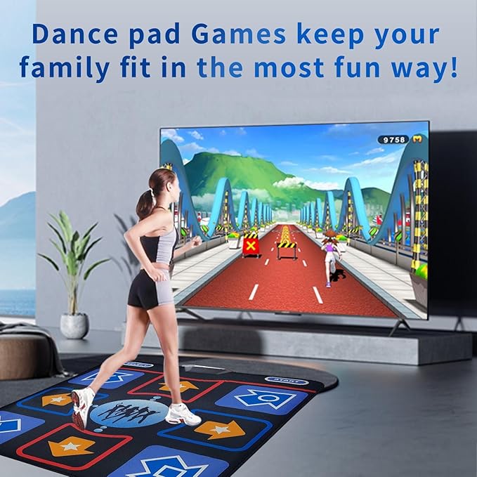 Dance Mat for Kids and Adults, Electronic Dance Pad for TV, Soft Dancing mat for Exercise & Games,Plug & Play,Birthday Gifts Ideas,Gifts for Girls & Boys Ages 3+,Single mat