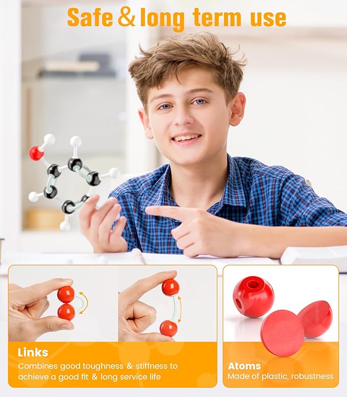 Organic Chemistry Model Kit-404 PCS,Portable Molecular Model Kit for Chemistry Classes,Atomic Element Model Set for Organic＆Inorganic Learning,Supply to Students ＆ Teachers