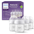 Philips Avent Natural Baby Bottles with Natural Response Nipples (Slow Flow, Flow 2), 4oz, 4-Pack, SCY900/04