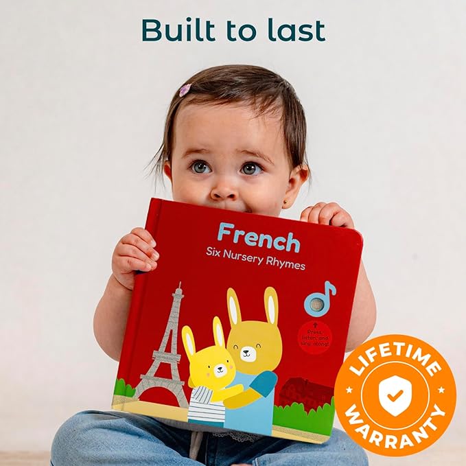 Cali's Books French Nursery Rhymes | New Rechargeable Sound Books | Sound Book for Toddlers 1-3 | Bilingual Books for 1 Year Old | | French Baby Book