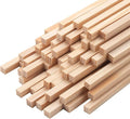 1/4" x 15"Square Wooden Dowel Rods, 50PCS Small Square Wooden Dowels Unfinished Wood Craft Sticks Hardwood Pieces Wooden Strips for Arts and DIYers, DIY Projects Home Decor Woodworking