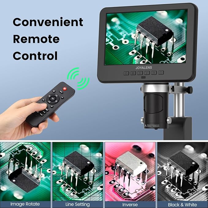 JL246PS 3 Lens 7'' HDMI Digital Microscope 4000X, Biological Microscope for Adults Kids with Prepared Slides, UHD 2160P Video, Full Coin Microscope for Error Coins, Windows Compatible, 32GB