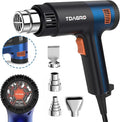 Heat Gun for crafting 1800W, 122℉~1202℉ Variable Temperature Control with 2-Temp Settings 4 Nozzles, 1.5s Fast Heating Blue Heat Gun for Resin, Shrink PVC Tubing/Wrapping/Crafts and Vinyl Wrap