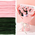 DaisyInner 700 Pcs Halloween Fall Pipe Cleaners Craft Bulk Pastel Chenille Stems Flower DIY Gradient Colored Fluffy for School Classroom Thanksgiving Christmas Party Supplies(Pink,Green)