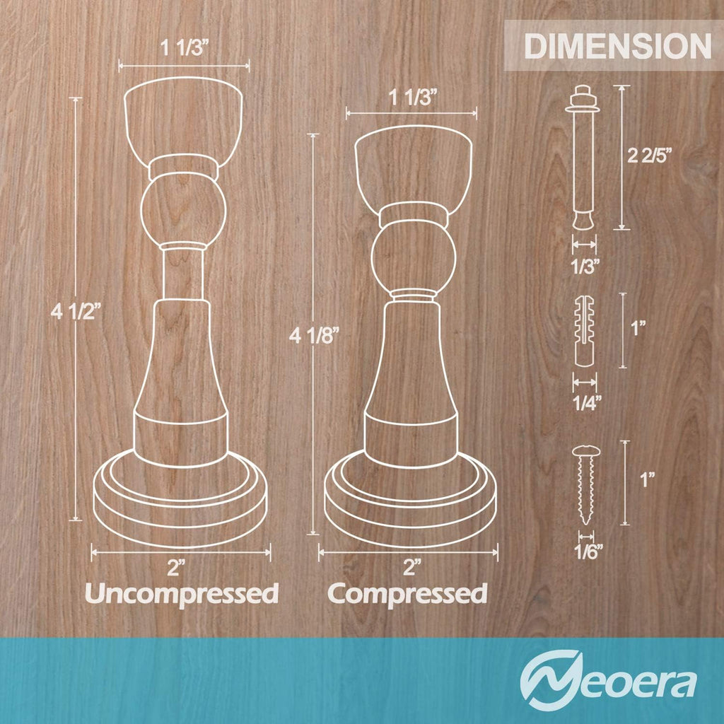 Neoera Magnetic Door Stopper, Updated Hydraulic Shock Absorbent Technology, Soft-Catch Magnetic Hold, Premium 304 Stainless Steel, Anti-Rust, Heavy Duty for Various Door Types, Wall Mount 4Pack