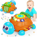 Hanayo Baby Toys 6 to 12 Months，Musical Turtle Crawling Girl Toys for 12-18 Months,Infant Early Learning Educational Toy,Girl & Boy Gift Essentials for Newborn 7 8 9 11+ Months 1-2 Year Old(Blue)