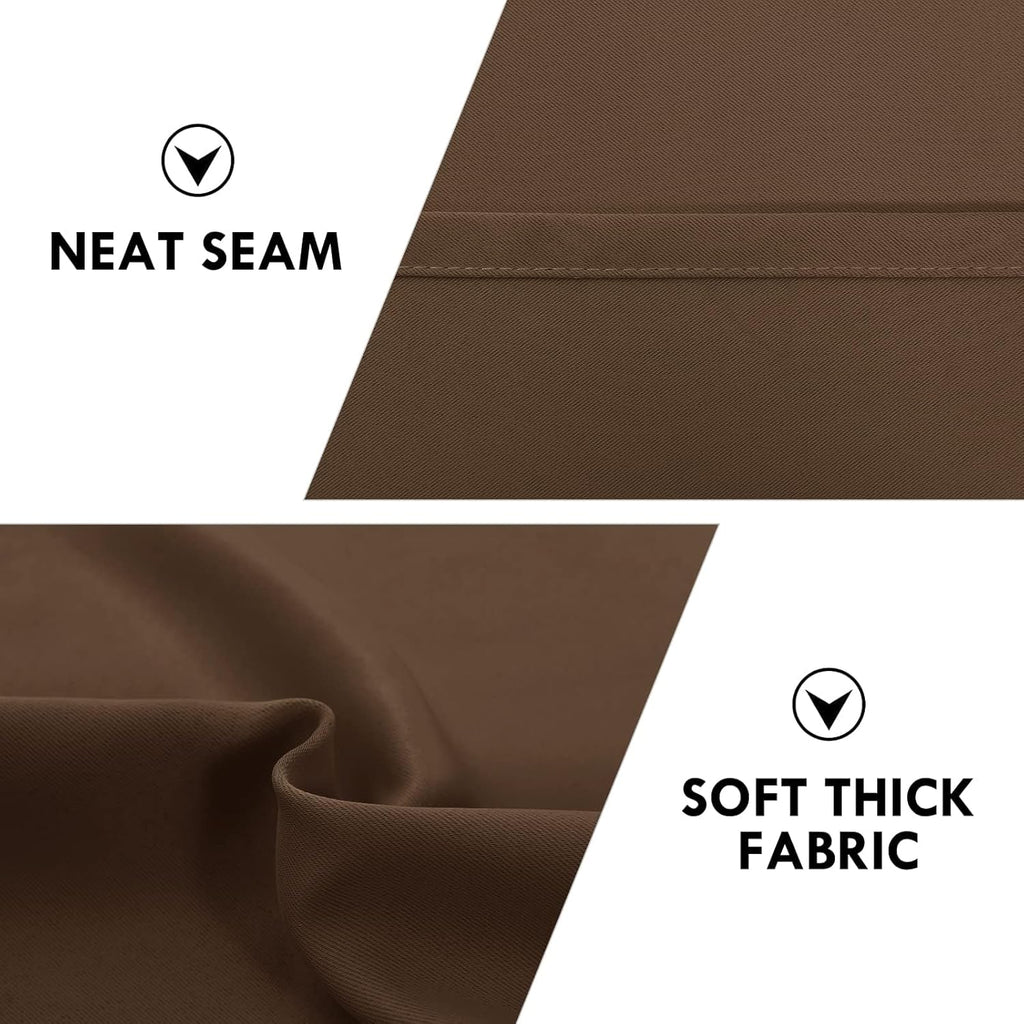 DWCN Blackout Curtains for Living Room Thermal Insulated, Energy Saving & Noise Reducing Bedroom Curtains, Brown, W 70x L 72 Inch, Set of 2 Rod Pocket Curtain Panels