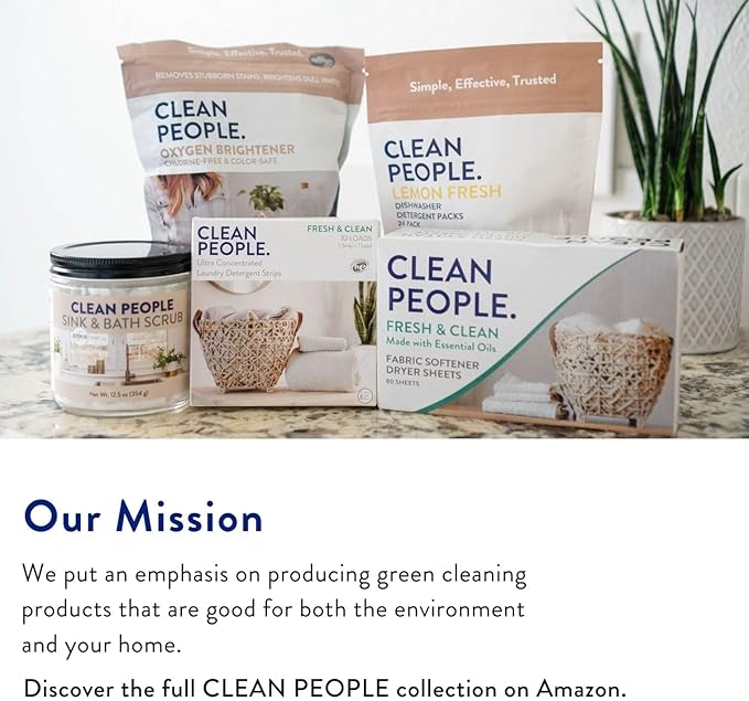 The Clean People Liquid Laundry Detergent - Recyclable Packaging, Stain Fighting - Ultra Concentrated, Laundry Soap - Fragrance Free, 50 fl oz (2 Pack)