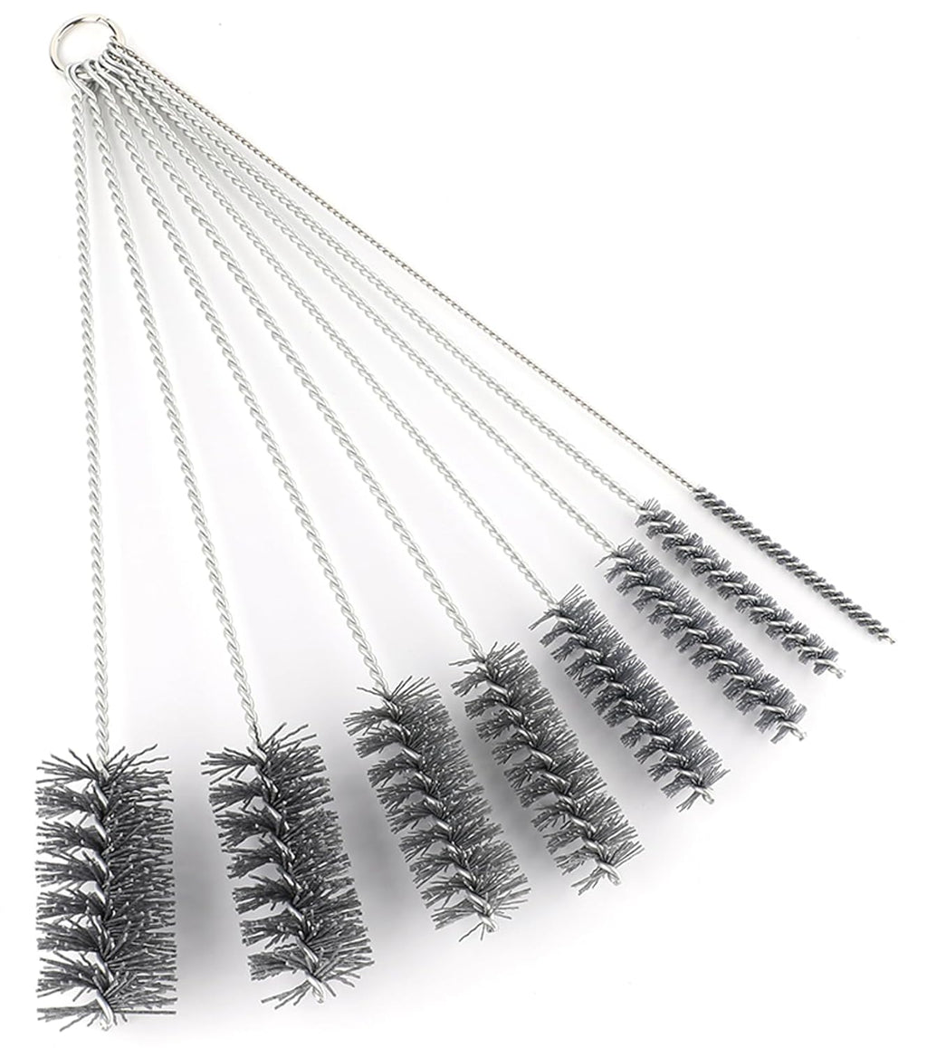 16 Inch Extra Long Pipe Cleaning Brush Set Abrasive Filament, 8 Piece Variety Pack for Removal of Rust, Corrosion, Paint, Etc.