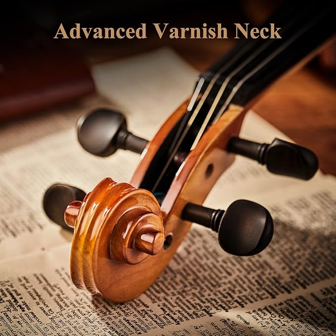 Eastar 4/4 Violin Set Full Size Fiddle Solidwood for Adults with Hard Case, Shoulder Rest, Rosin, Two Bows, Clip-on Tuner and Extra Strings, EVA-330