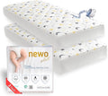 Waterproof Crib Mattress Protector Sheets,%100 Cotton Fabric, Absorbent Crib/Toddler Mattress Protector, Quilted, Certified, Noiseless Machine Wash, Moon&Star Pattern 52"x28" (Small Single, 2, Pack)