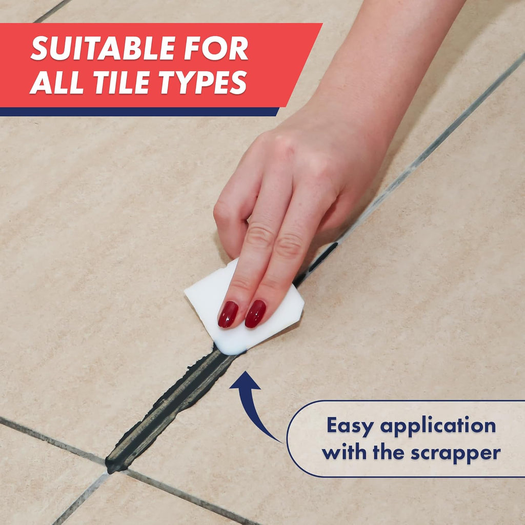 Tile Grout, Repair Kit, Restore & Renew Tile Joints Line, Fast Drying Tile Grout Paint Squeeze Tube for Bathroom Shower Kitchen Floor, Waterproof (8.8 oz, Dark Grey/Anthracite)