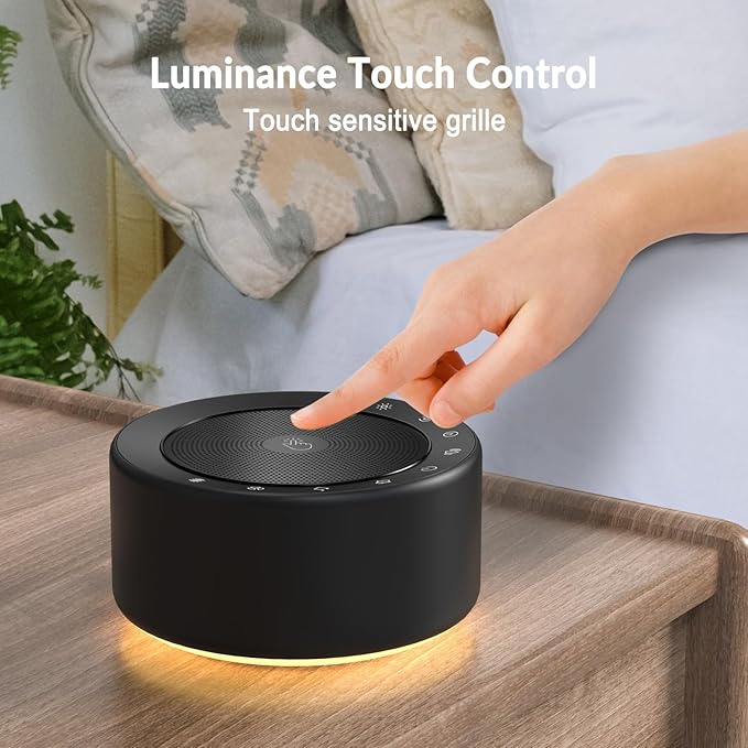 Nursery Lamp with Sound Machine, Mood Lighting, 7 Colors Night Light, 30 Soothing Sounds, White Noises for Baby, Adults. Timer, Plug in, Memory Function, Touch Control