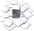 Jetec Mini Size Acrylic Square Mirror Adhesive Small Square Mirror Tiles for Crafts and DIY Projects Supplies(50 Pcs,2 Inches)