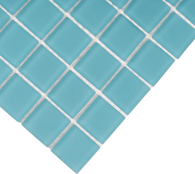 1"x1" Sea Blue Matte Finished Glass Mosaic Tile (Sample Swatch- 5"x4")
