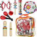 Kids Musical Instruments Toys Set: Baby Music Toys Montessori Percussion for Toddlers - Preschool Educational Musical Toys Set for Boys and Girls with Storage Bag (Red)