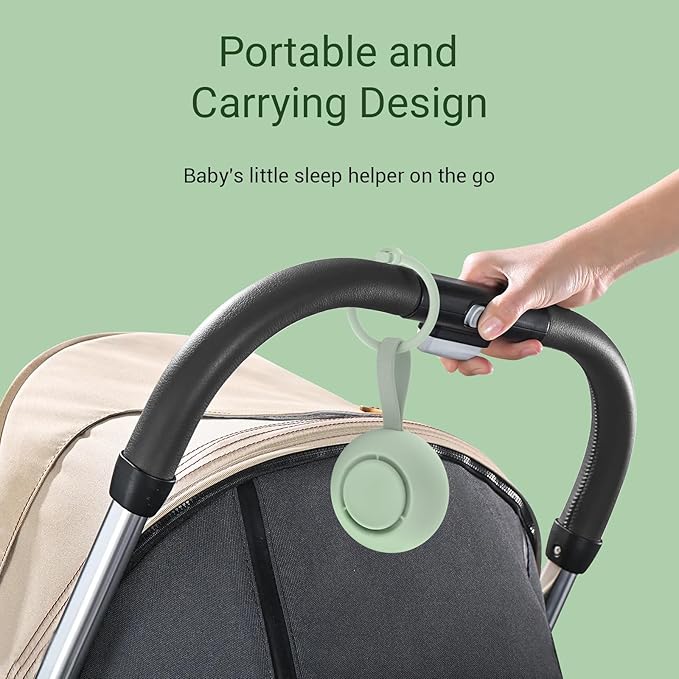 Portable Baby Sound Machine [White Noise for Babies Kids Adults][Sleep Soother][Timer Function][12 Soothing Sounds] 15 Hours Battery Life, Registry Gift,Shower,Clips on Baby Stroller.Mint