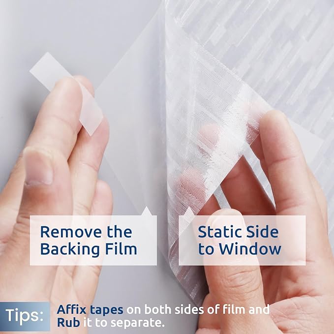 rabbitgoo Window Privacy Film, No Glue Frosted Glass Film, Static Cling UV Blocking Non Adhesive Reusable Heat Control Window Vinyl Clings for Home, Office, Frosted Silk, 29.5 x 118.1 Inches